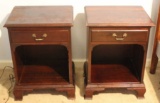 Pair of 1-Drawer Side Tables Owosso Mfg. Co