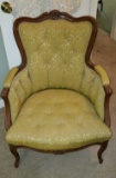 Vintage Upholstered Chair with Tufted Seat & Back,