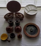 Assorted Pottery, Etc: 3 Gallon Crock Lid, 8