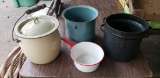 (4) Pieces of Enamelware Pots