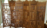 Teak Carved Screen (1 small panel missing, 1