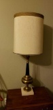 Black and Brass Lamp On Marble Base