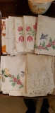 Assorted Embroidered Pillowcases, Etc