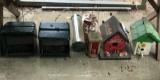 Assorted Bird Houses and Feeders