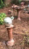 Tinted Concrete Pedestal & Bird Bath—pedestal is