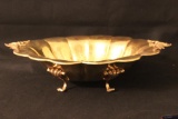 Large Brass Console Bowl W/Decorative Handles &