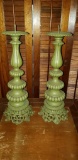 Pair of Painted Wrought Iron Pillar Candle