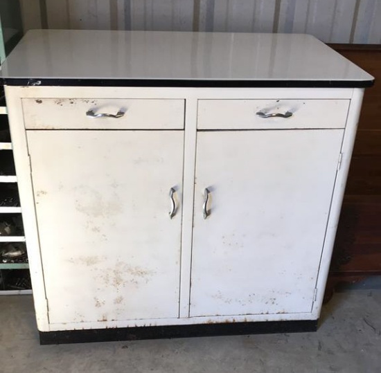 Metal Utility Cabinet with Porcelain Top--