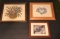 (2) Framed Needlework Pictures & (1) Framed Print: