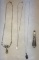 (3) Silver Necklaces & (1) Unmarked Silver Spoon