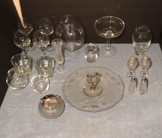 Assorted Glassware Including: Stemware, Salt &