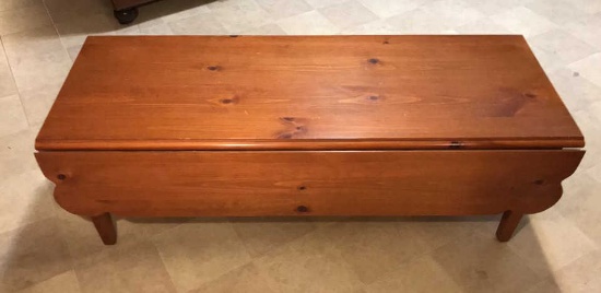 Pine Drop-Leaf Coffee Table--50" x 18", 18 3/4"