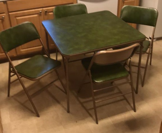 Card Table & (4) Folding Chairs