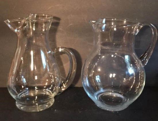 (2) Crystal Water Pitchers