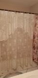 Lace Shower Curtain, (2) Lace Curtains, (2) Bath