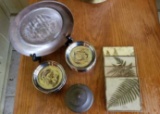 Assorted Decorative Items: Coasters, Pictures,