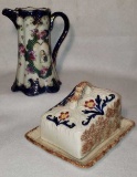Covered Cheese Plate & Porcelain Chocolate Pot