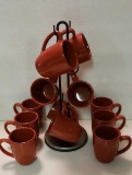 (12) Coffee Cups with Stand