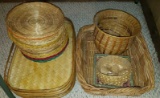 Assorted Baskets: 5 Bamboo Trays, 18 Paper Plate