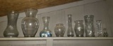 Assorted Glass Vases, Etc