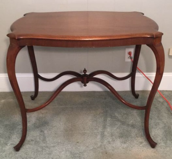 Vintage Walnut Serpentine Top Table with