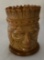 Vintage Indian Head Caramel Slag Glass Toothpick