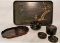 Assorted Vintage Japanese Black Laquer Items: