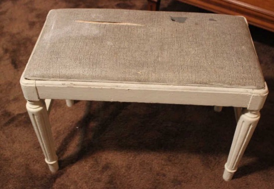 Painted and Upholstered Bench 25" x 14" x 17"