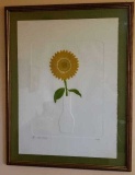 Framed Limited Edition Signed Sunflower in Relief