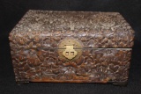 Vintage Ornately Carved Chinese Hinged Box--