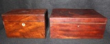 (2) Antique Wooden Hinged Boxes--