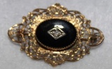 1/20 14Kt Yellow Gold Filled Pin, Black Onyx &