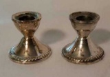 (2) Sterling Weighted Candle Holders
