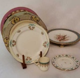 (5) Dinner Plates, Pedestal Dish, Cup,