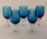 (5) Cobalt Blue Cordials