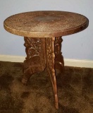 Carved Wood Plant Stand--15