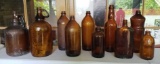 Assorted Vintage Amber Bottles: Clorox,
