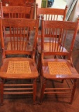(4) Pressed Back Chairs with Cane Seats