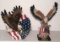 (2) American Eagle/American Flag Figurines