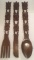 Vintage Wooden Spoon, Fork & Knife for Wall