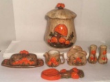 Assorted Ceramic Items with Mushrooom Design:
