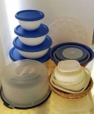 Assorted Plastic Bowls & Covers, Covered