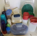 Assorted Plastic Storage Containers, etc.