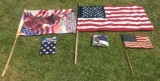 Assorted American Flags with 240” Aluminum  Flag
