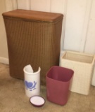 Hamper, (2) Trash Cans, Soap Dish, Toilet Brush