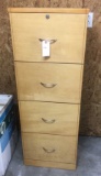 Wood 4-Drawer Locking File Cabinet (No Key)