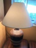 Pottery Style Ceramic Lamp - 30” to Top of Finial