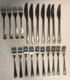 Pan Am Stainless Flatware:  (7) Knives, (14) Forks