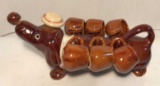 Vintage Ceramic Brown Drip Glaze Dachsund Dog