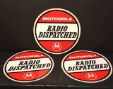 (3) Motorola Radio Dispatched Sticker Decals--